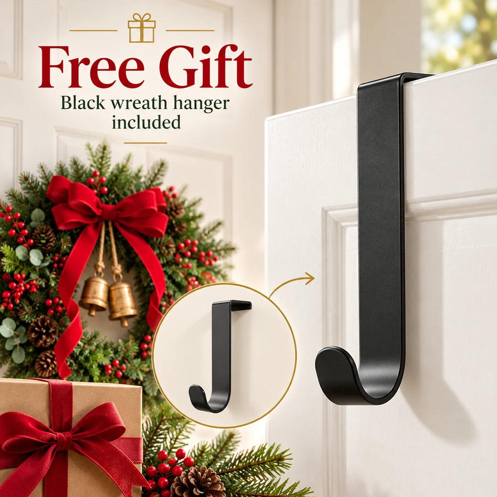 Free gift: black wreath hanger included